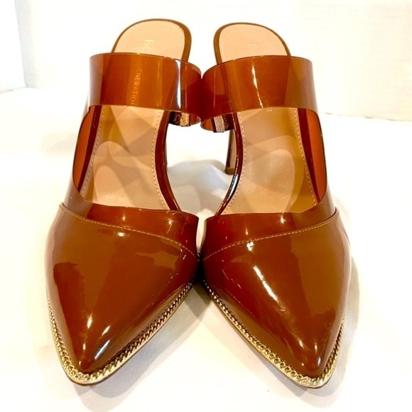 BCBGeneration Brown Heels in Transparent Vinyl Women’s Size 8.5 - Picture 1 of 13